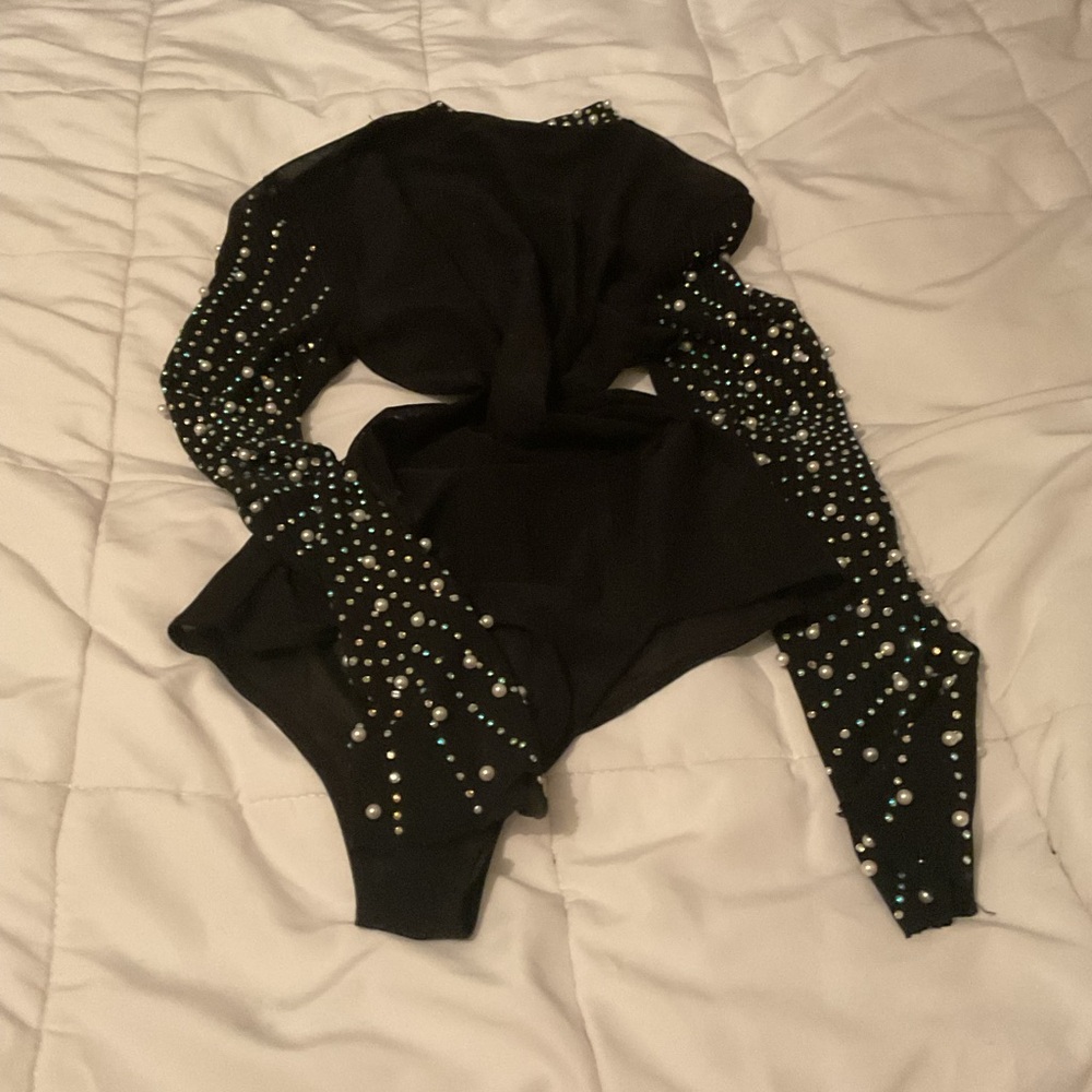 Windsor Black Beaded Bodysuit